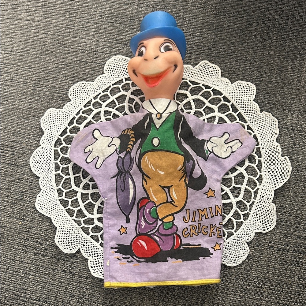 Vintage Gund Jiminy Cricket Hand Puppet – Disney WDP – Working Squeaker